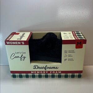Dearfoams Women's Cozy Black Slippers
